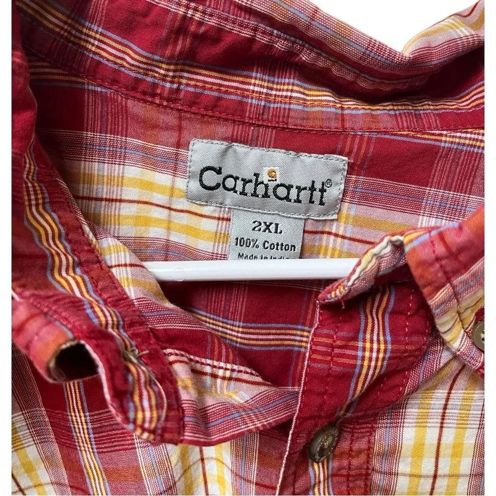 Carhartt Red and Yellow Plaid Casual Shirt - Picture 2 of 4